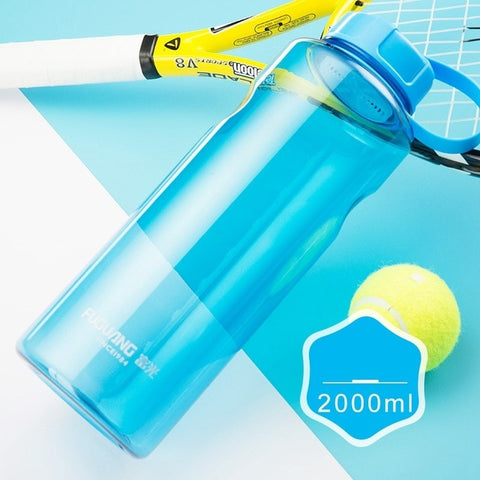 2000ml Large Capacity Water Bottles Portable Outdoor Plastic Sports Bottle With Tea Infuser Fitness Leak-proof Shaker Bottles