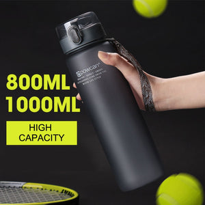 NEW Water Bottle Plastic 800ML 1000ML Drink Outdoor Sport School Leak Proof Seal Gourde Climbing Water Protein Shaker Bottles