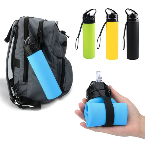 2019 Collapsible Bottles Portable Foldable Leak-Proof Silicone Drink Kettle Outdoor Travel Camping Drink Sport Bpa Water Bottle