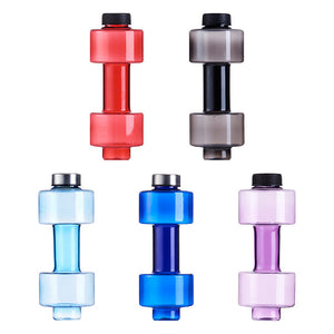 Dumbbell Plastic Bottle 550ML Sports Water Bottles Portable Leakproof Dumbbell Lose Weight Barbell Gym Fitness Equipment 6 Color