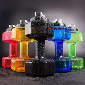 2.2L Dumbbells Shaped Kettle Outdoor Fitness Exercise Gym Sports Water Bottle Camping Hiking Cycling Plastic Sport Water Bottle