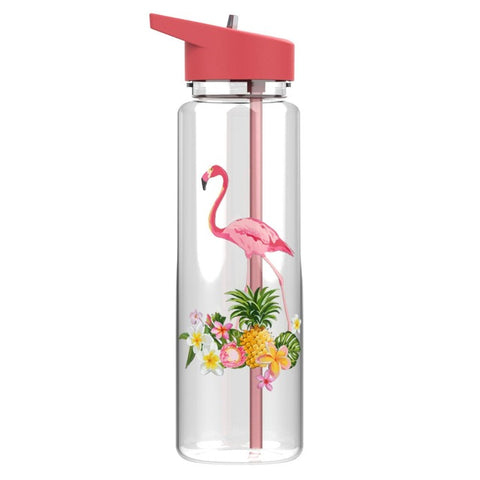 750ml/25oz 100%Tritan Sports Outdoor Straw Water Bottle With Flamingos&Unicorn Printing My Drink Juice Handle Straw Kettle