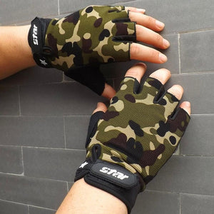 Men Antiskid Cycling Bike Gym Gloves Half Gloves Lifting Fitness  Weight Finger Sports Sports