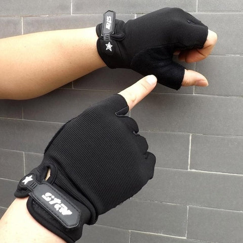 Men Antiskid Cycling Bike Gym Gloves Half Gloves Lifting Fitness  Weight Finger Sports Sports