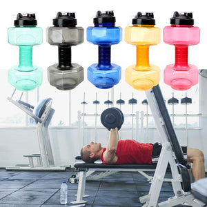 2.5L Large Capacity Dumbbell Water Bottle Outdoor Sports Gym Space Half Gallon Fitness Training Bottles