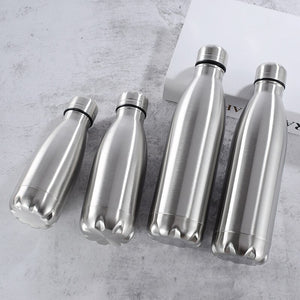 Stainless Steel Sports Water Bottle Insulated Vacuum Flask Single Wall Hot Cold Water Cola Bottle 350/500/750/1000ml