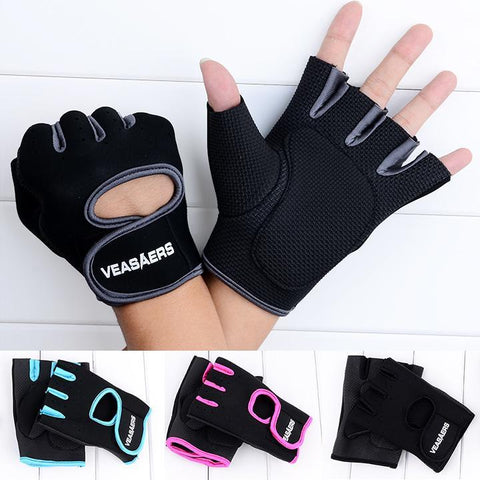 1 Pair Men/Women Gym Half Finger Sports Fitness Exercise Training Wrist Gloves Anti-slip Resistance Weightlifting Gloves.