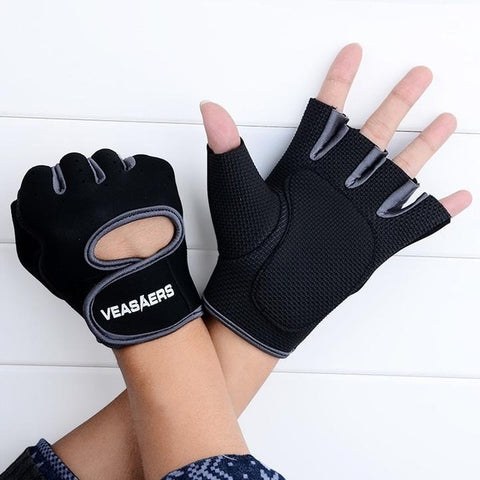 1 Pair Men/Women Gym Half Finger Sports Fitness Exercise Training Wrist Gloves Anti-slip Resistance Weightlifting Gloves.