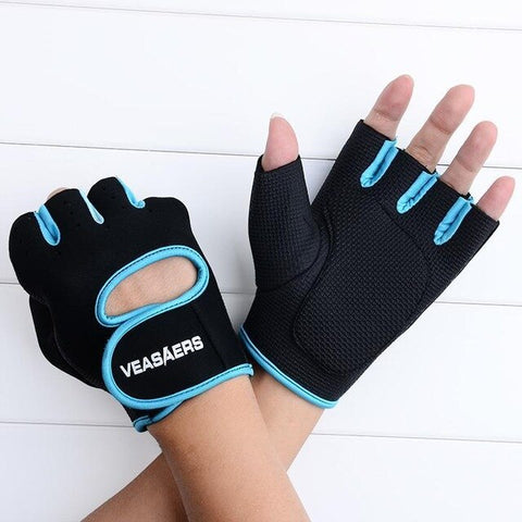 1 Pair Men/Women Gym Half Finger Sports Fitness Exercise Training Wrist Gloves Anti-slip Resistance Weightlifting Gloves.