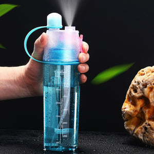 New 400/600Ml 3 Color Solid Plastic Spray Cool Summer Sport Water Bottle Portable Plastic Bike Bicycle Shaker My Water Bottles