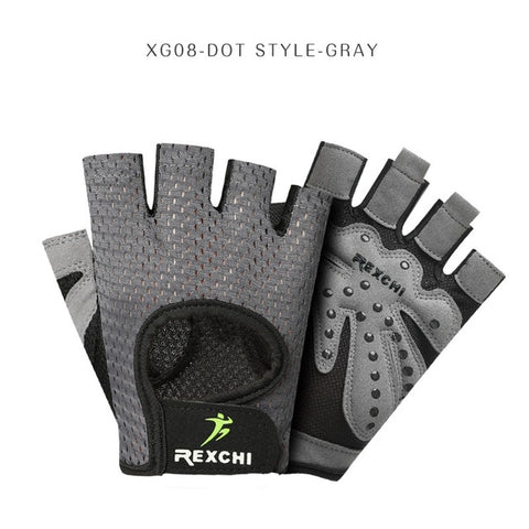 REXCHI Professional Gym Fitness Gloves Power Weight Lifting Women Men Crossfit Workout Bodybuilding Half Finger Hand Protector